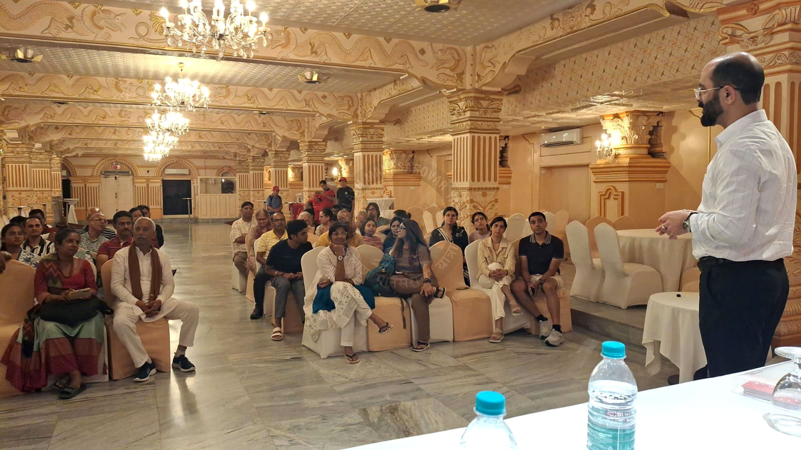 Pilgrims listening carefully during Kailash Mansarovar Yatra seminar briefing by specialists