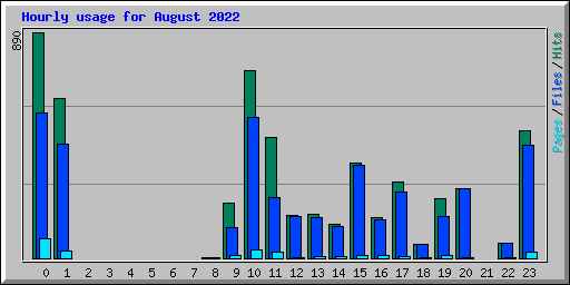 Hourly usage for August 2022