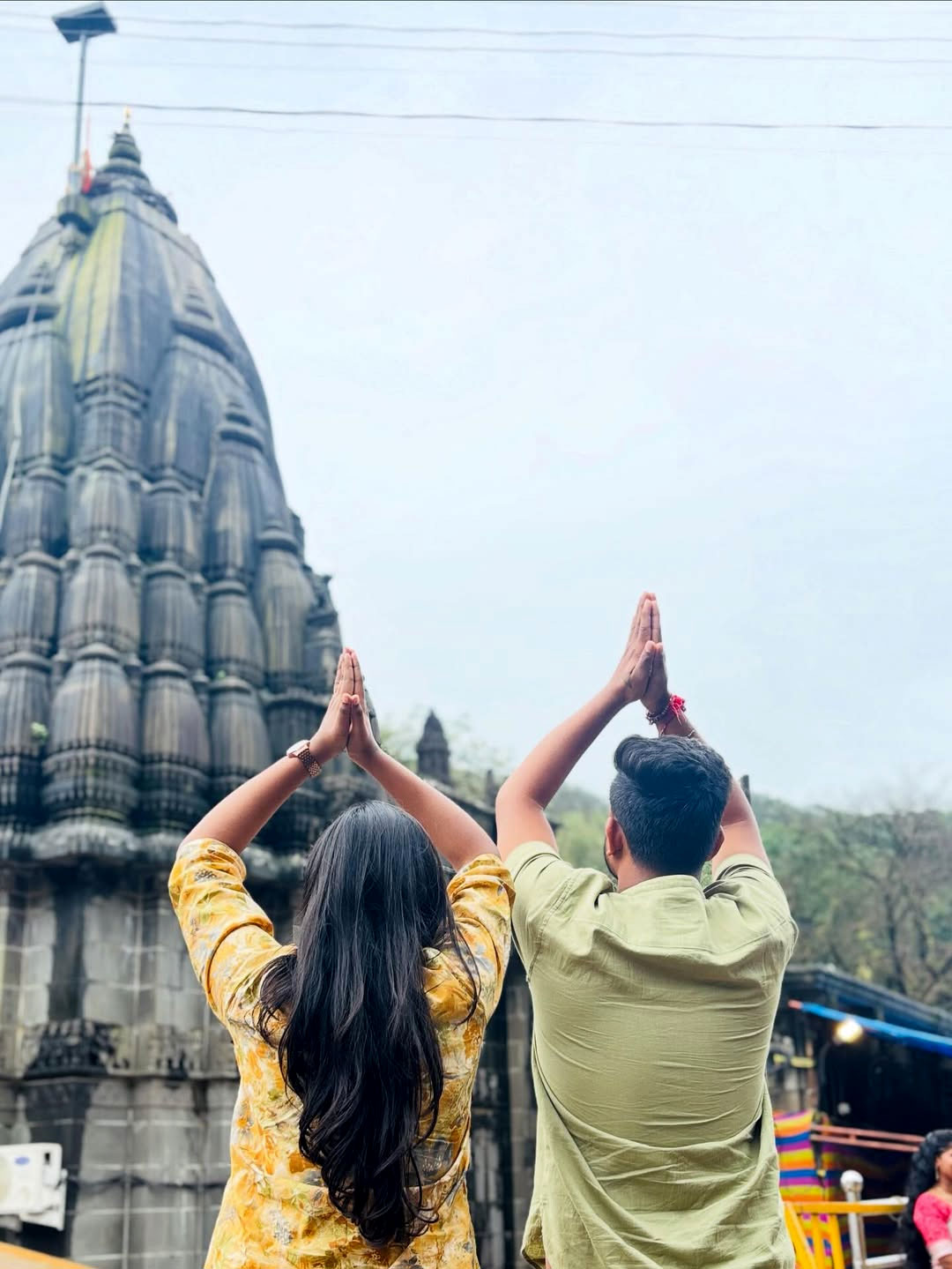 Devotees visiting Bhimashankar Jyotirlinga Temple nestled in the Sahyadri Hills of Maharashtra