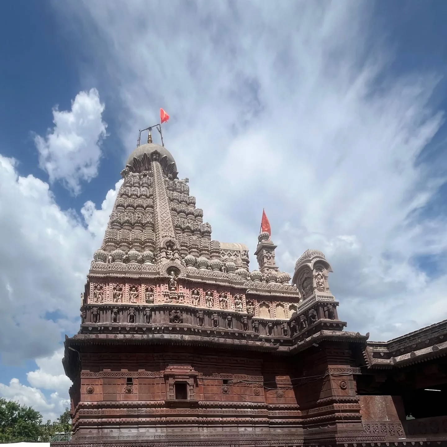 Front view of Grishneshwar Jyotirlinga Temple near Ellora Caves, Maharashtra