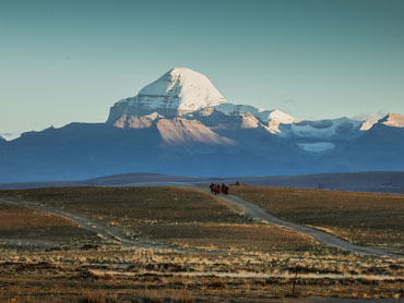 Beautiful view of Mount Kailash with trek from South side
