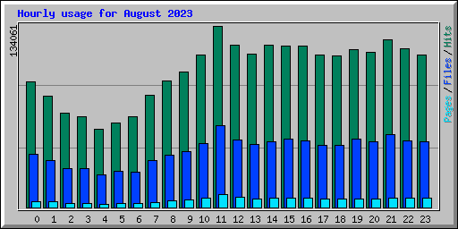 Hourly usage for August 2023