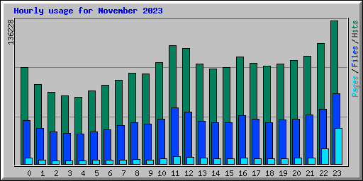 Hourly usage for November 2023