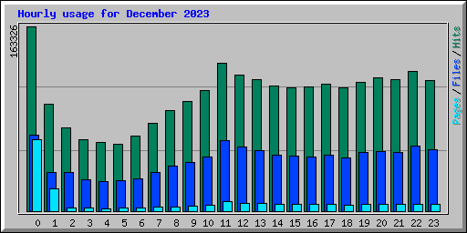 Hourly usage for December 2023