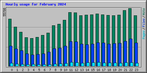 Hourly usage for February 2024