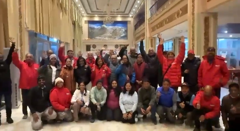 Devotees group on Kailash Yatra pilgrimage